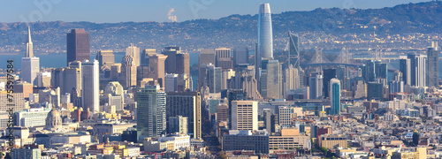 Cityscape Majesty: 4K Ultra HD Image of San Francisco Skyline Aerial View of Downtown Financial District
