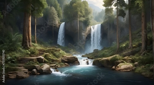waterfall  in  a  dense  forest