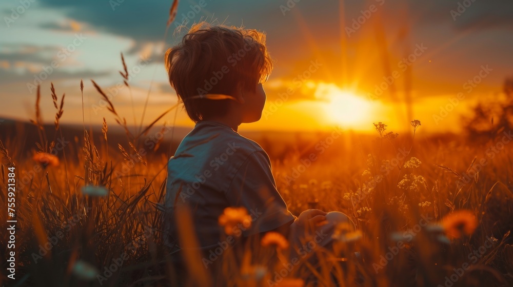 Fototapeta premium Cinematic Flashback: Nostalgic Journey Through Childhood Memories generative ai