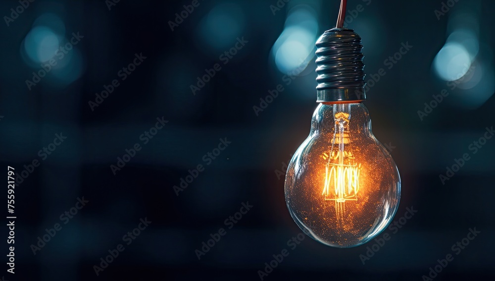 "The radiance of a light bulb represents the brilliance of entrepreneurialism, sparking innovation and driving business growth - obrazy, fototapety, plakaty 