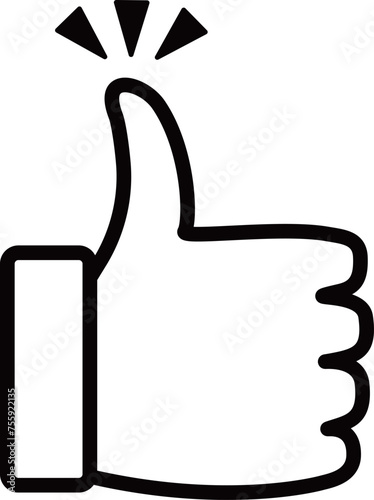 グッドポーズのアイコン　線画