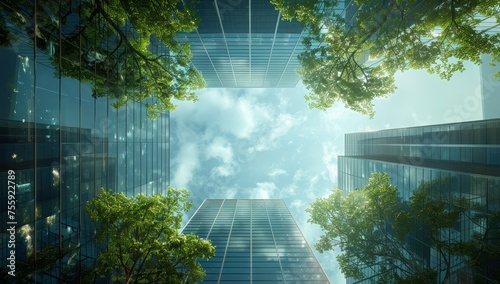 tree top in glass towers