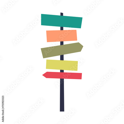 Signpost icon. Pointer. Colored silhouette. Front view. Vector simple flat graphic illustration. Isolated object on a white background. Isolate. © far700