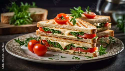 delicious appetizing sandwich cheese