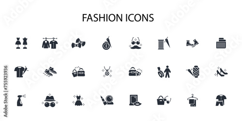 Fashion icon set.vector.Editable stroke.linear style sign for use web design,logo.Symbol illustration. © zumrotul