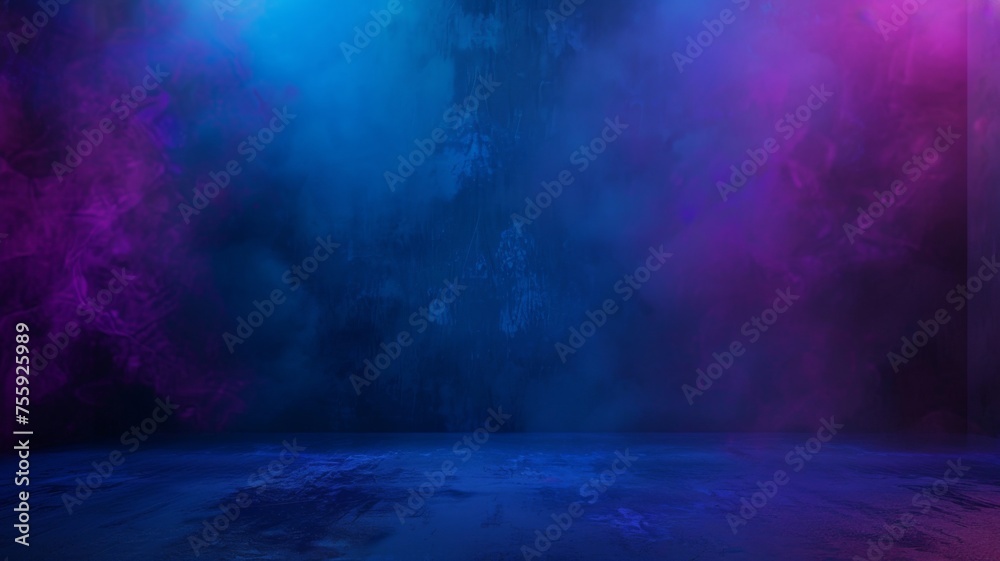 Colorful smoke on dark, moody background - Dramatic backdrop with intense blue and pink smoke ideal for theatrical or mysterious themes