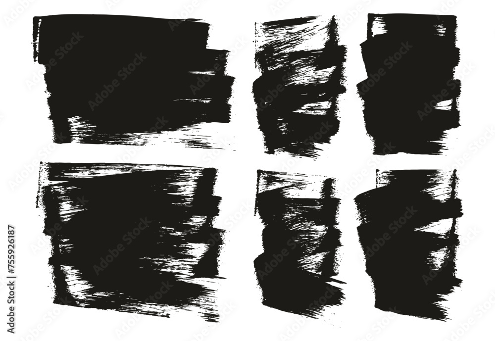 Hand Drawn Flat Sponge Regular Artist Brush Long & Short Background Mix High Detail Abstract Vector Background Mix Set 