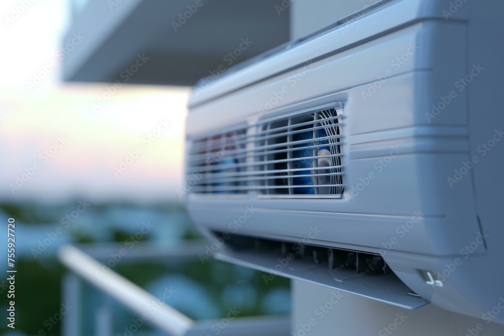 Ac air conditioner room. Hot equipment warm. Generate Ai Ac air conditioner room. Hot equipment warm. Generate Ai