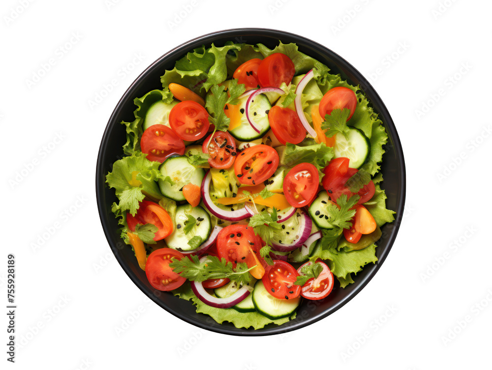 salad bowl isolated on transparent background, transparency image, removed background