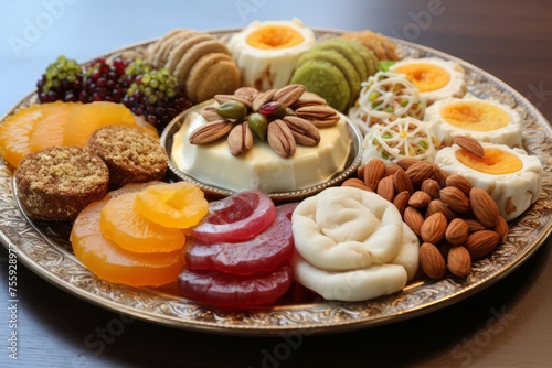 A traditional Eid Al-Fitr dessert platter