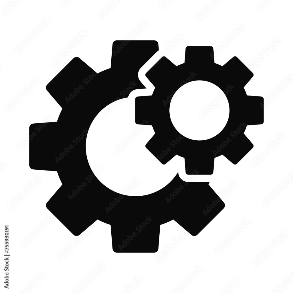 Gears vector illustration, maintenance logo symbol, cogwheel icon, cog sign