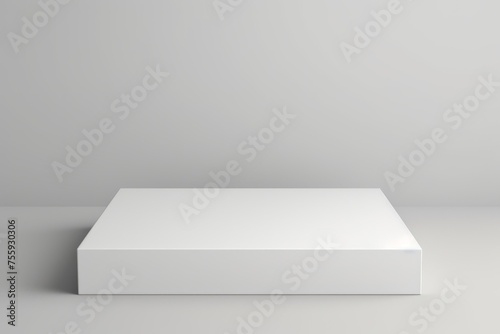 Blank white box mock up on a clean and minimalistic background © KerXing