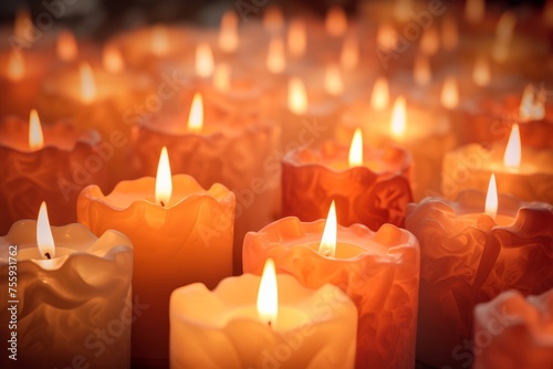Soft-focus candles casting warm glows