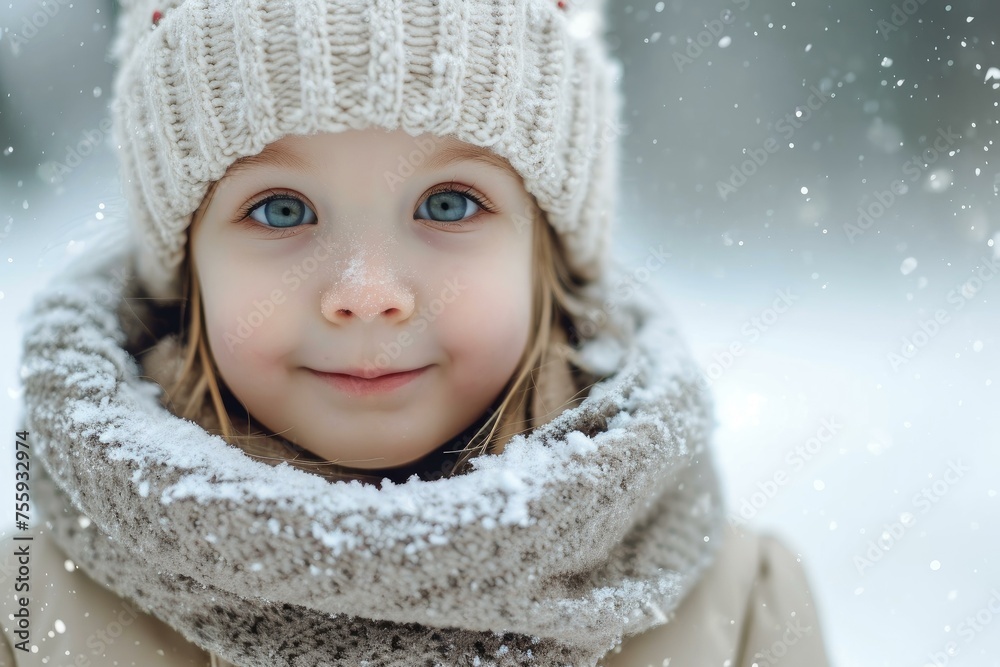 Child winter happy. Fun family. Generate Ai Child winter happy. Fun family. Generate Ai