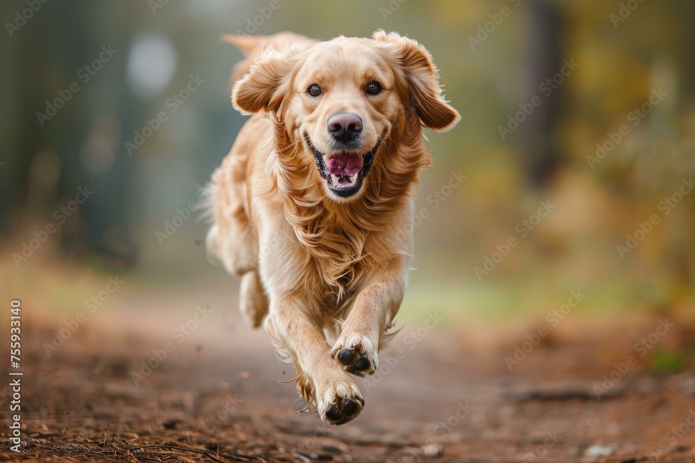 Obraz premium Dog russel terrier running. Paw puppy. Generate Ai