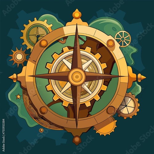Steampunk Map Compass