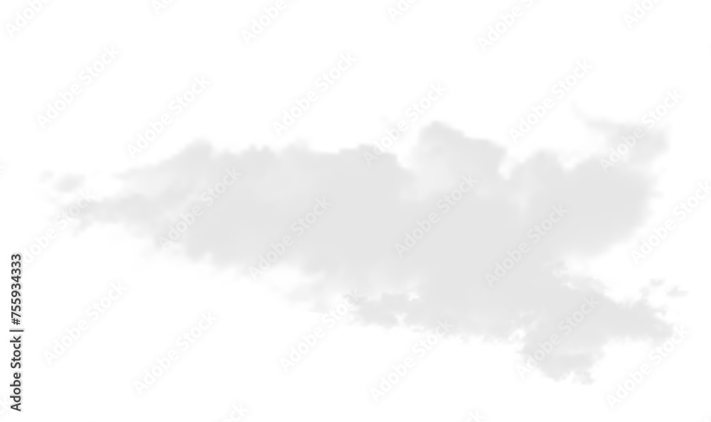 White soft cumulus cloudscape cut out specials effect png file