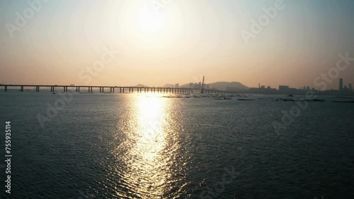 iew of the Shenzhen Bay Bridge  photo