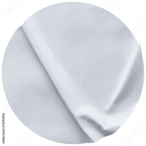 Blank white round paper sticker label isolated on white background with clipping path