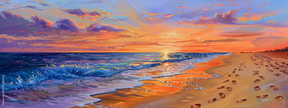 Fototapeta premium Sunset Serenade: The Colors of Summer