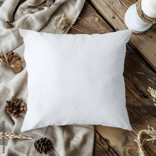 White Throw Pillow Mockup (ID: 755937912)