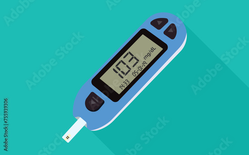 realistic blood glucose meter glucometer, diabetes blood glucose test isolated vector