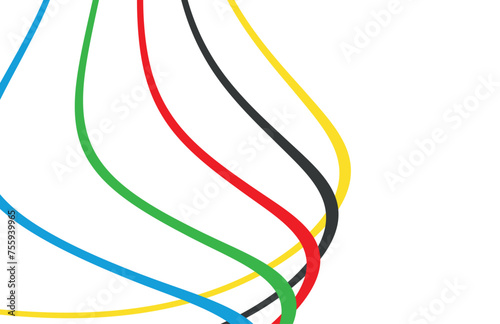 Abstract curly line with olympic color.
