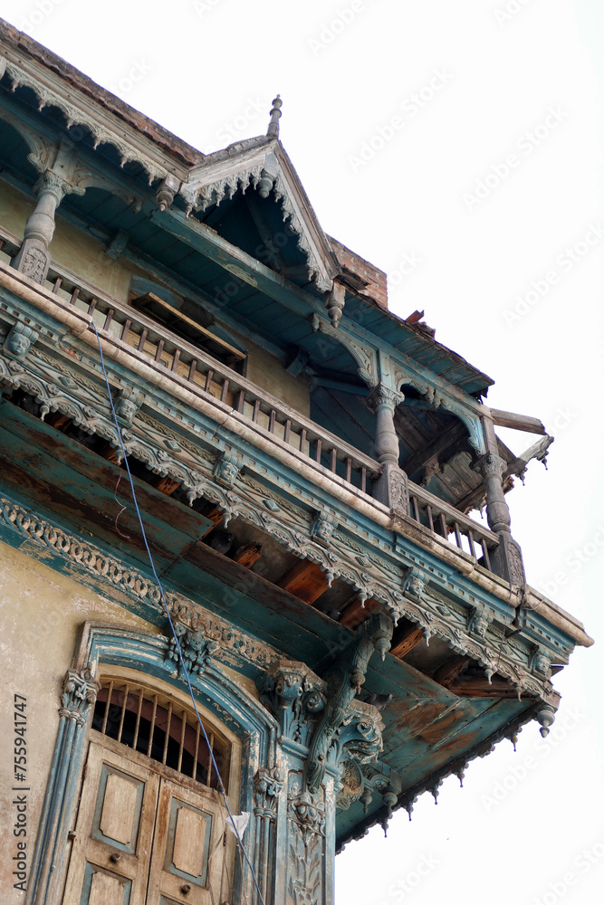 Historical building in the old town of Ahmedabad, India