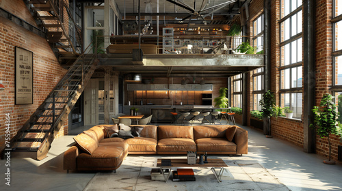 Industrial Chic: beauty of industrial design infused with chic sophistication. Dive into urban-inspired spaces, exposed brick walls, and sleek metal accents that redefine modern industrial aesthetics