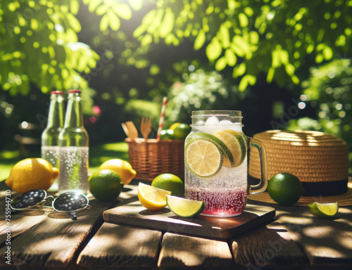 Summer Picnic with Homemade Citrus Infused Soda Drink