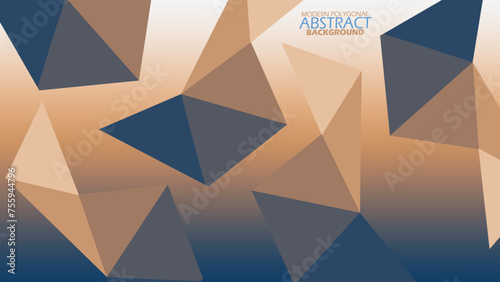 Polygonal shape with gradient blur background. Modern Polygonal abstract background