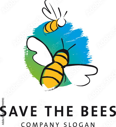 Save the bees, logo, illustration, icon