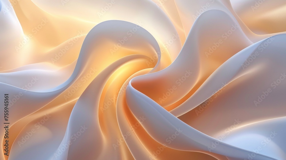 Fototapeta premium Abstract 3D background with smooth and silky shapes clothes. AI generated image
