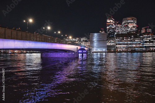 Photography bridge at night in london