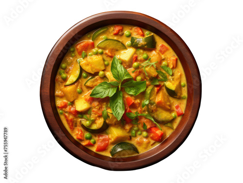 Food in a bowl isolated on transparent background, transparency image, removed background
