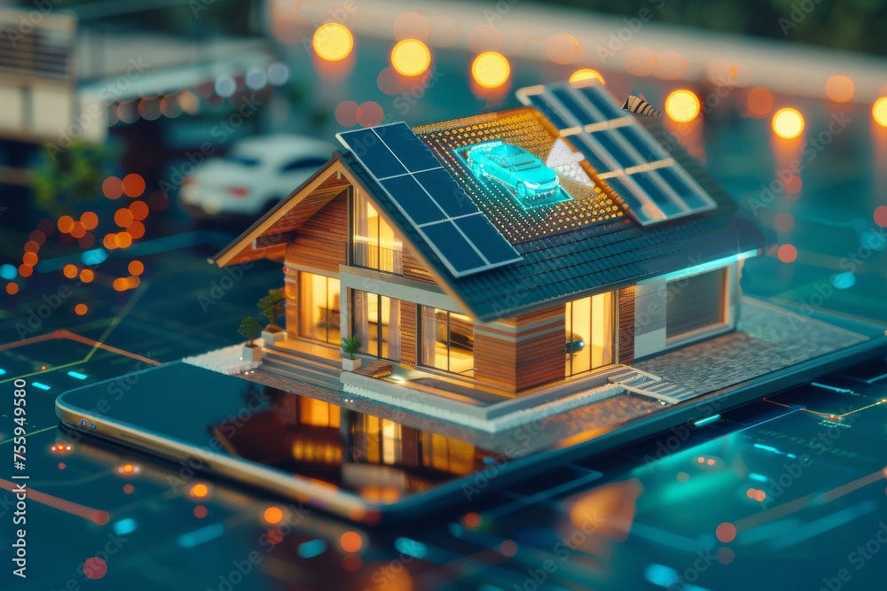 Obraz premium Modern Urban Living: Adapting Architectural Innovations and Solar Systems to Enhance Business Investment and Housing Designs