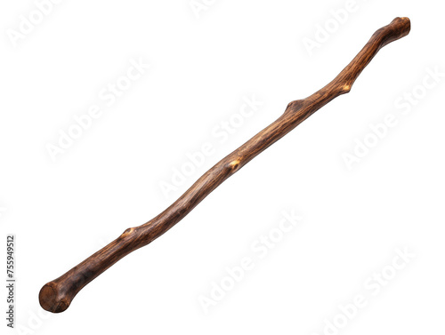 Wooden stick isolated on transparent background, transparency image, removed background