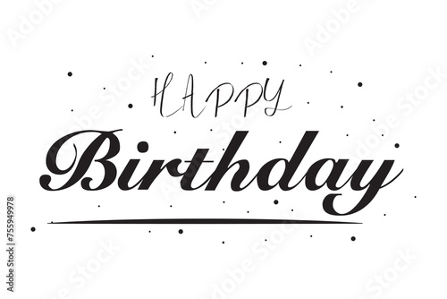Happy Birthday lettering vector design. Happy Birthday label badge design