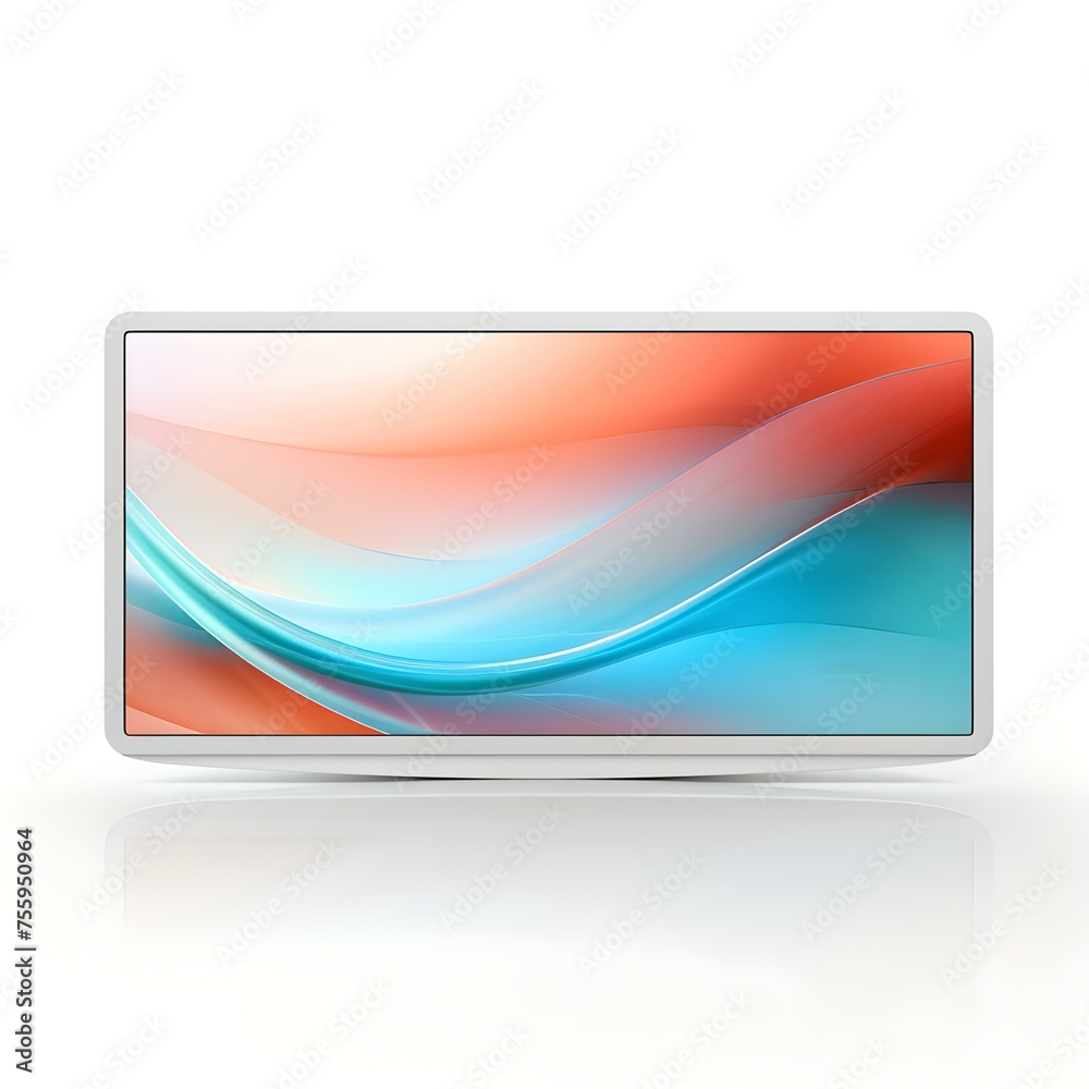 Modern display with abstract colorful wallpaper on white background Modern display with abstract colorful wallpaper on white background