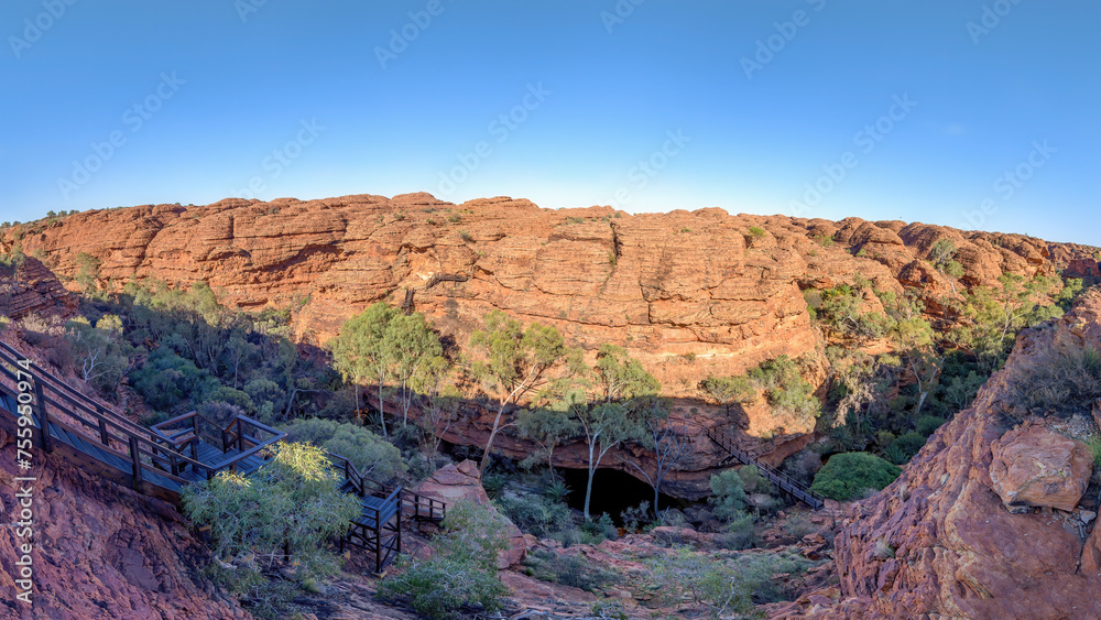 The dry arid landscape in Kings Canyon, Northern Territory, Australia