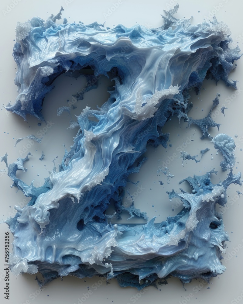 A striking piece of art resembling the letter Z, crafted with intricate details and inspired by the sea. A striking piece of art resembling the letter Z, crafted with intricate details and inspired by the sea.