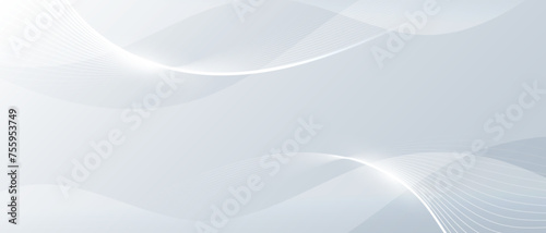 Grey white abstract background with flowing particles. Digital future technology concept. vector illustration.
