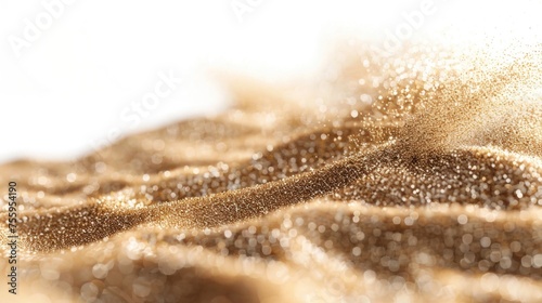 Close up of a sandy beach, perfect for travel and vacation concepts.