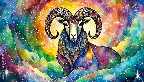 abstract background aries zodiac ram