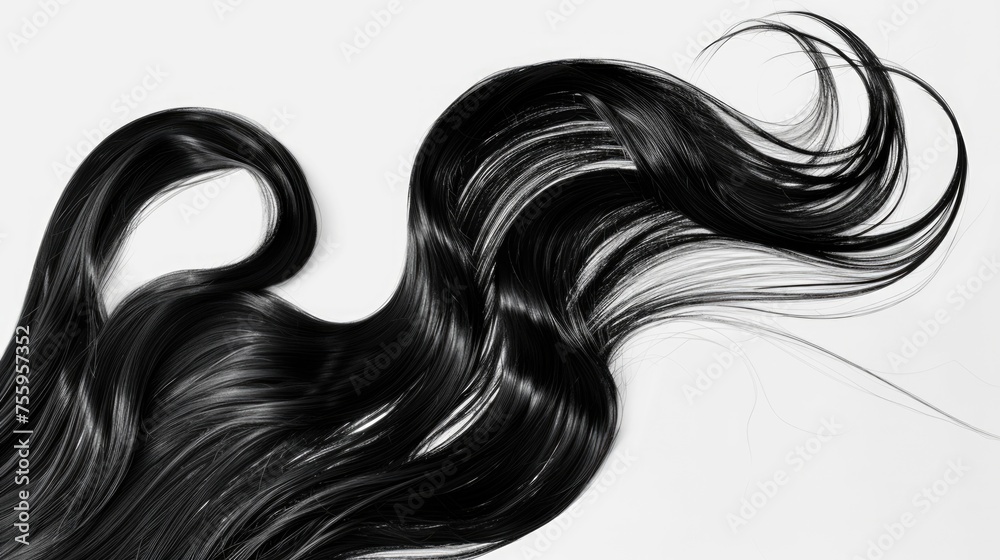 Detailed shot of long black hair, ideal for beauty and hair care concepts. Detailed shot of long black hair, ideal for beauty and hair care concepts.