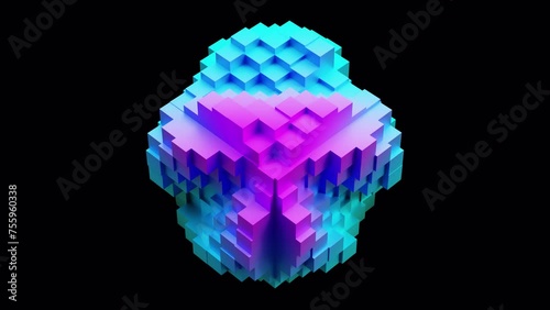 Abstract Heatmapping Extruded Cubes Seamlessly Loopable Motion Background