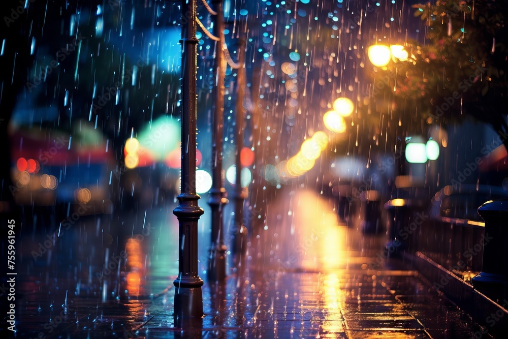 Sparkling bokeh lights in the rain Sparkling bokeh lights in the rain