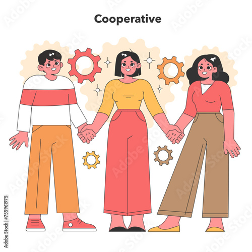 Teamwork concept. Vector illustration