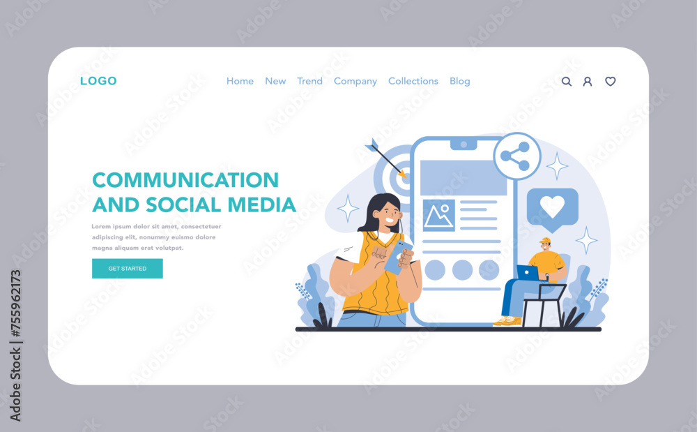 Communication and Social Media concept. Flat vector illustration Communication and Social Media concept. Flat vector illustration