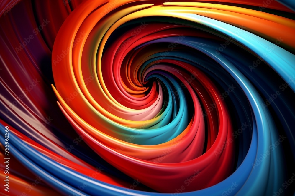 A 3D animation of a hypnotic spiral of colors and shapes in perpetual, mesmerizing motion A 3D animation of a hypnotic spiral of colors and shapes in perpetual, mesmerizing motion